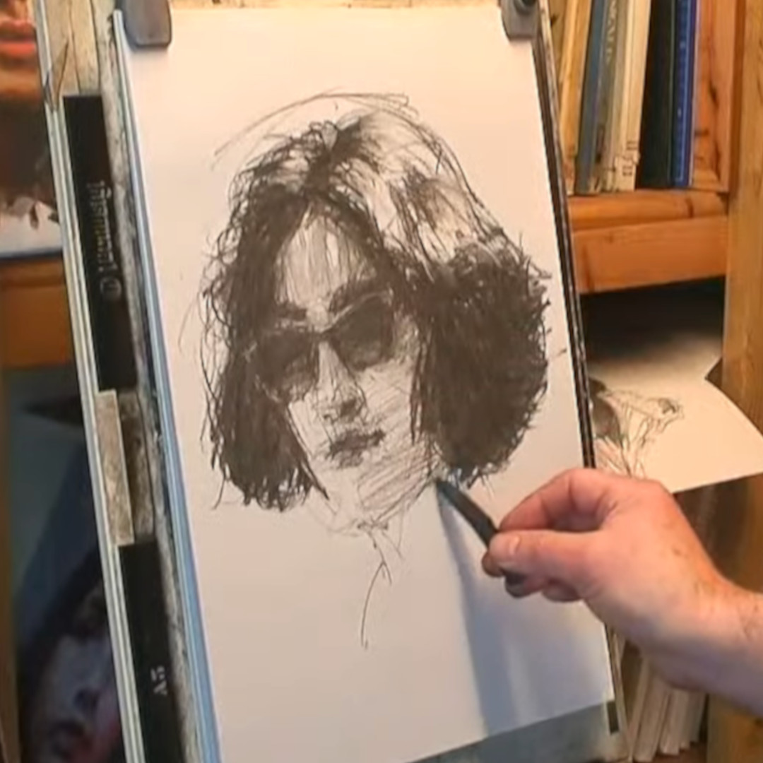 Live portrait drawing lesson #2.