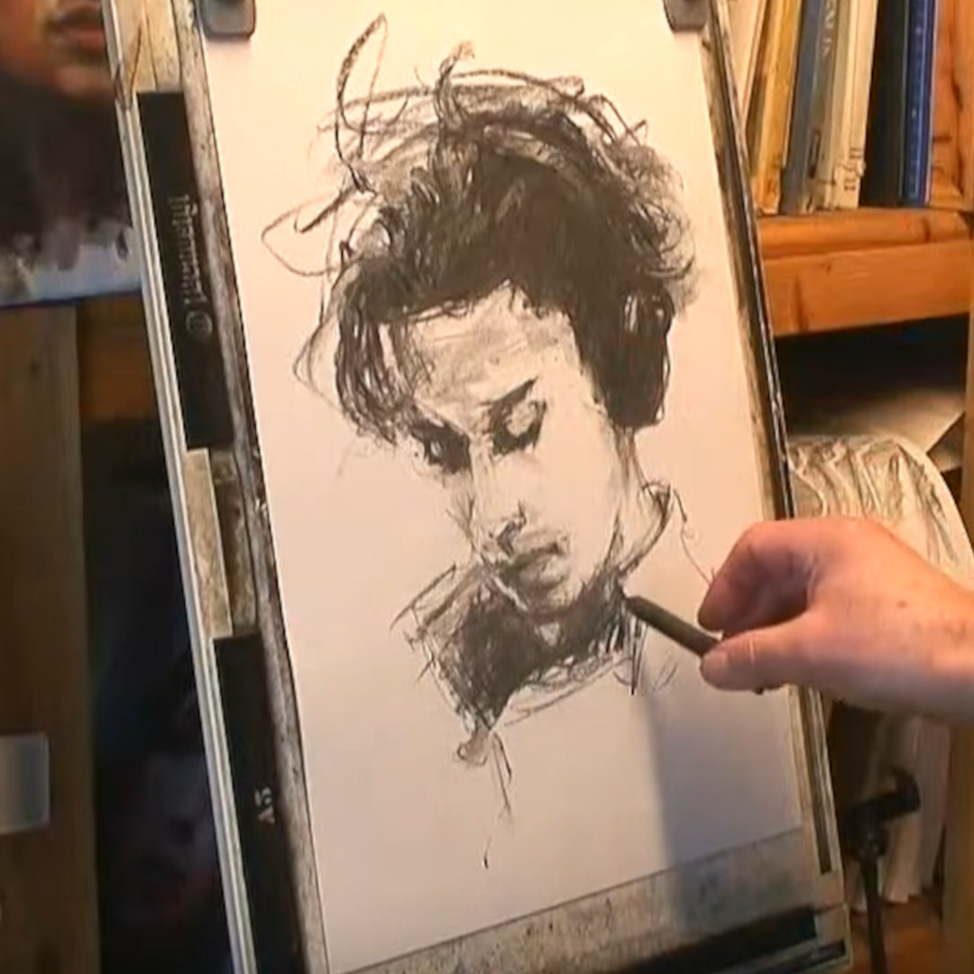 Live portrait drawing lesson #11.