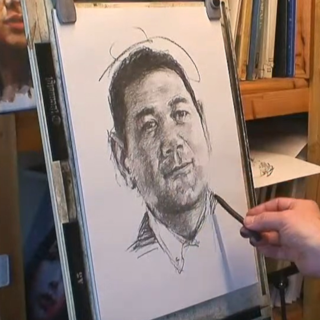 Live portrait drawing lesson #6.