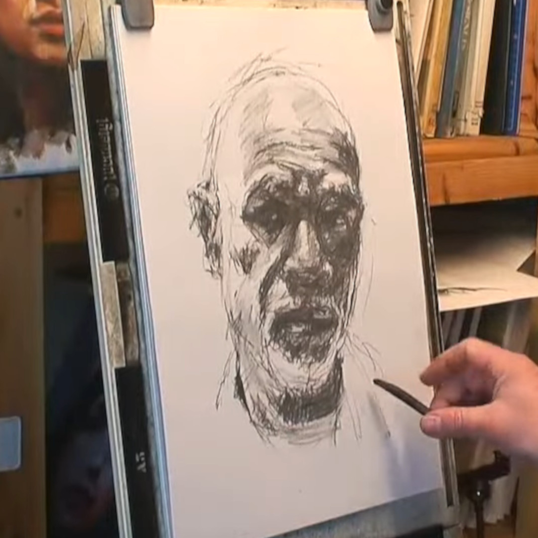 Live portrait drawing lesson #7.